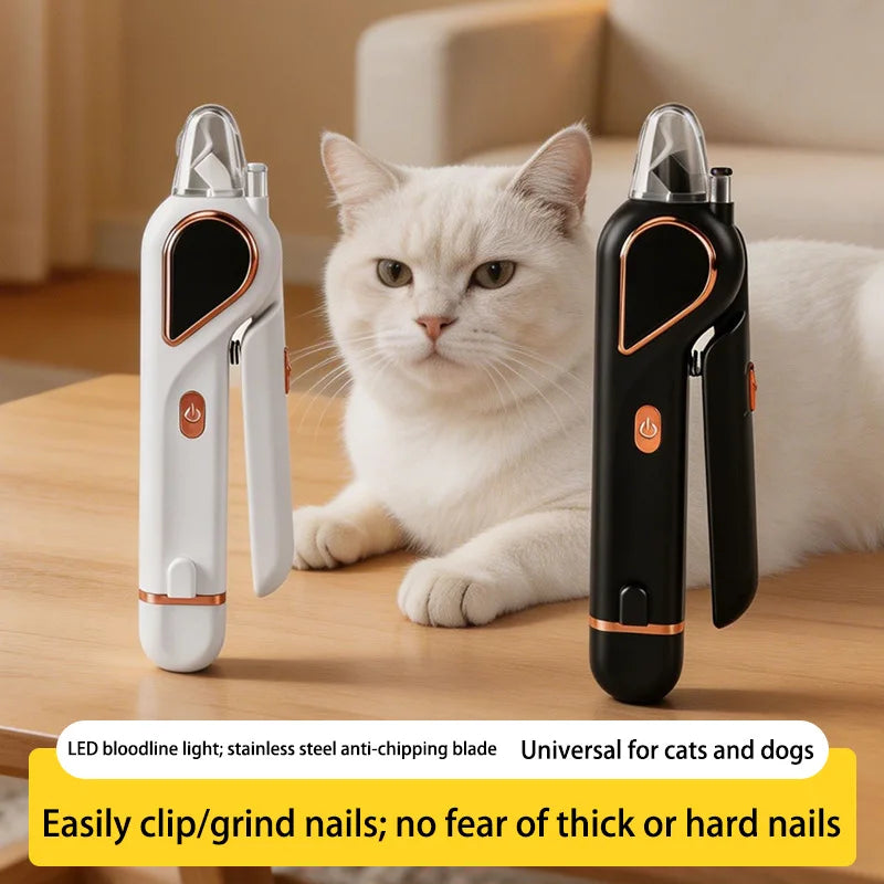 2-in-1 Rechargeable Pet Nail Clipper & Grinder with LED Light