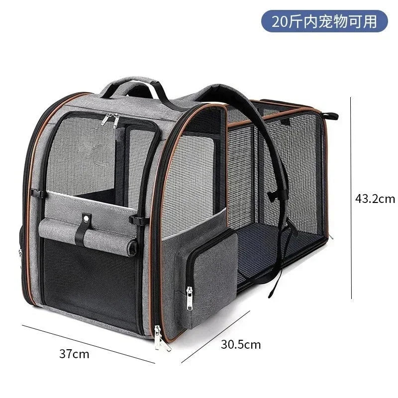 Expandable Pet Carrier Backpack with Comfort Padding