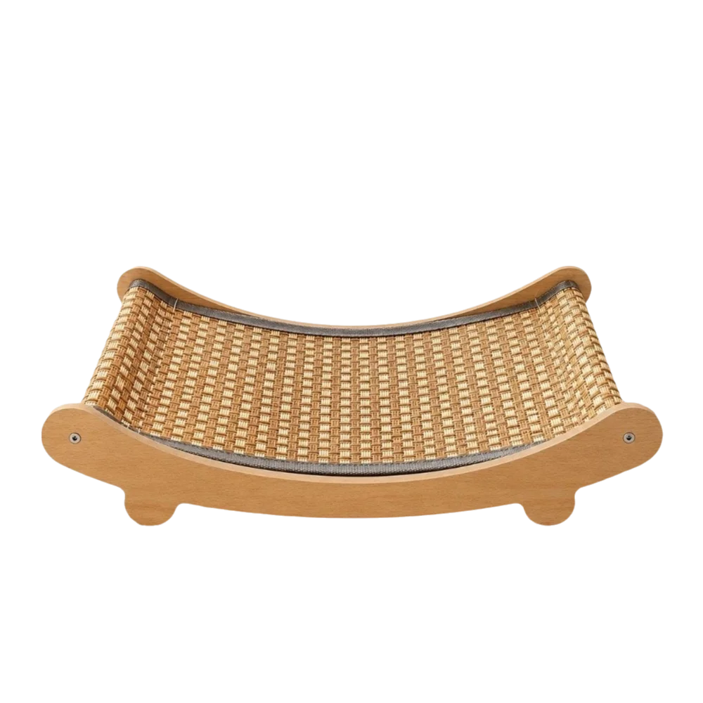 Arc-Shaped Cat Rocking Bed with Scratching Pad