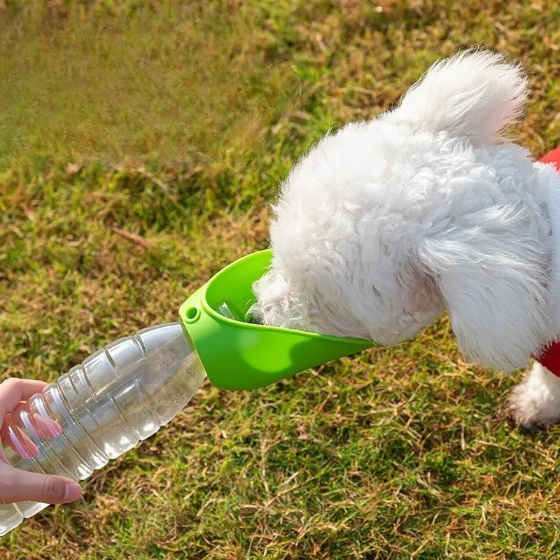 Universal Silicone Pet Water Bottle & Drinking Bowl