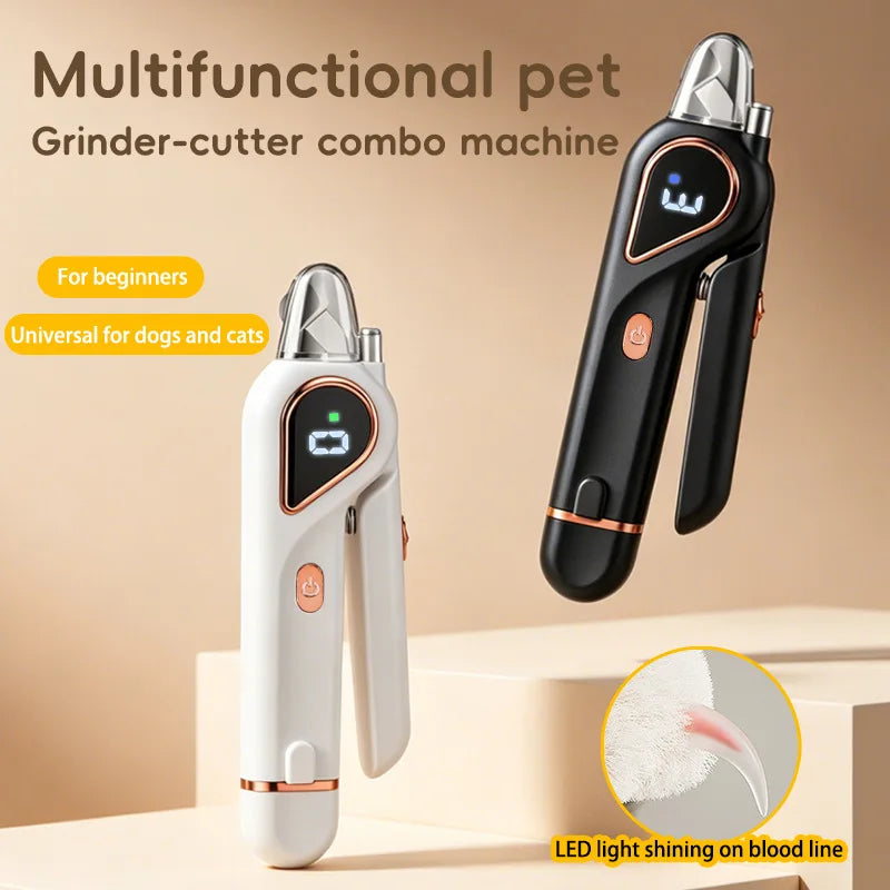 2-in-1 Rechargeable Pet Nail Clipper & Grinder with LED Light