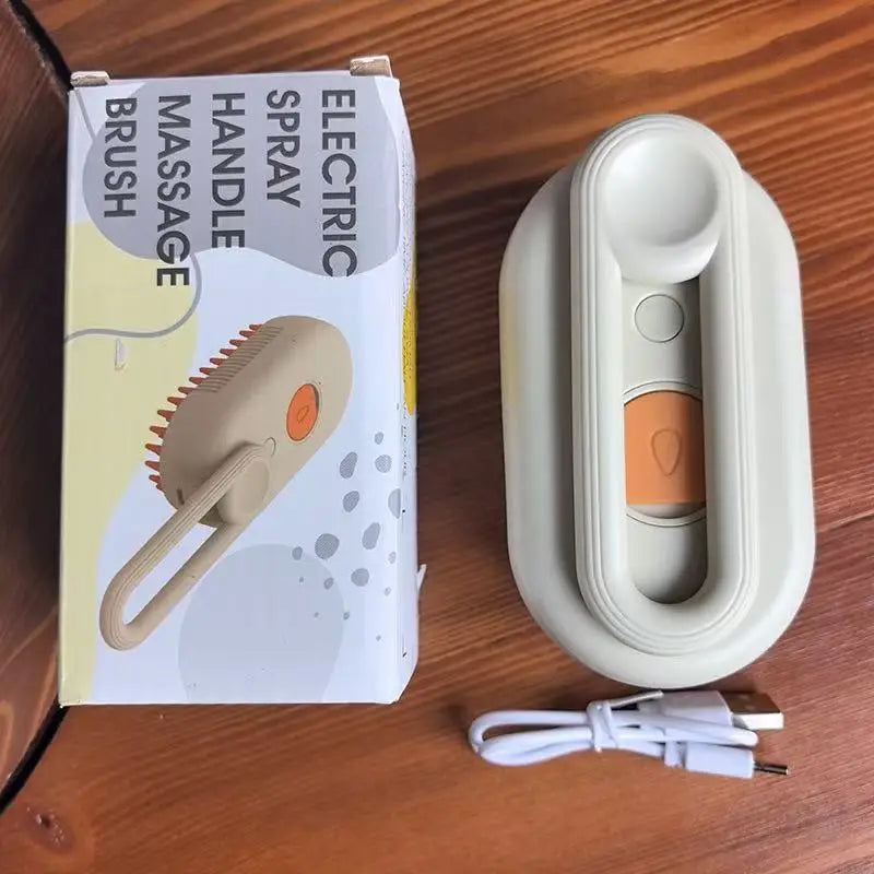 Self-Cleaning Steam Pet Grooming Brush with Spray
