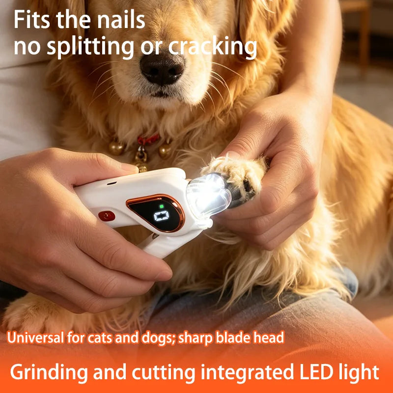 2-in-1 Rechargeable Pet Nail Clipper & Grinder with LED Light