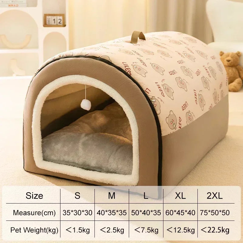 Winter Warm Detachable Pet House Bed for Dogs & Cats
