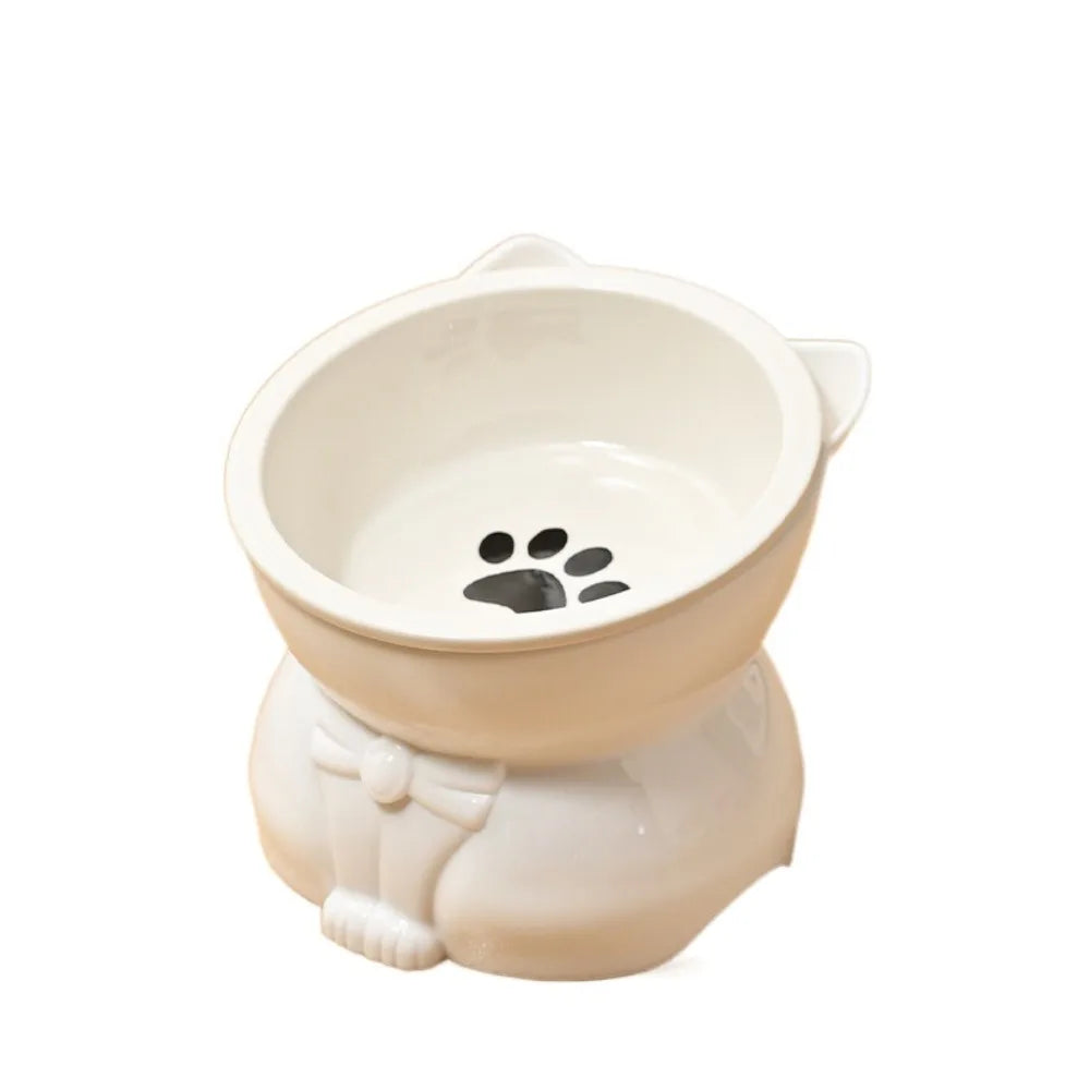 Ceramic Slanted Pet Food & Water Bowl