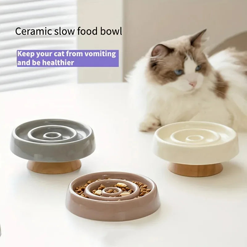 Ceramic Anti - Gulping Pet Feeding Container