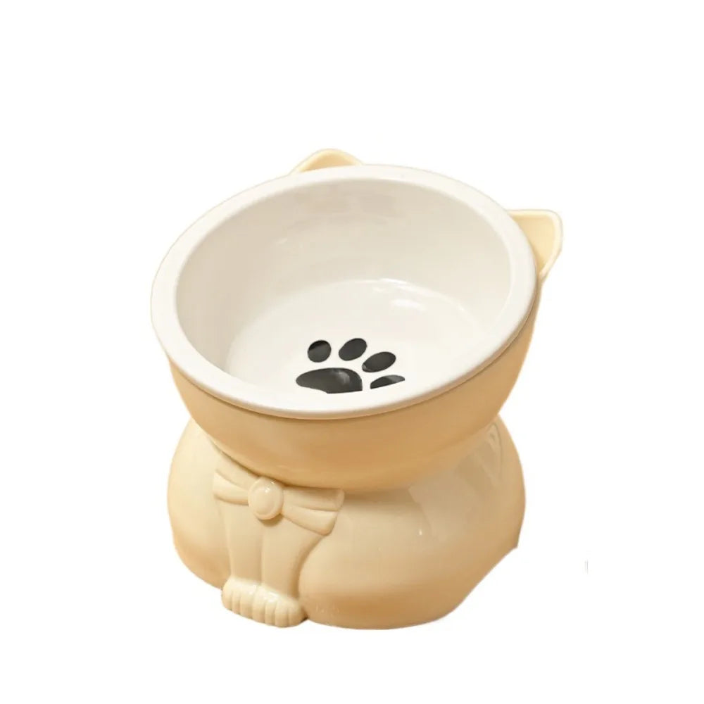 Ceramic Slanted Pet Food & Water Bowl