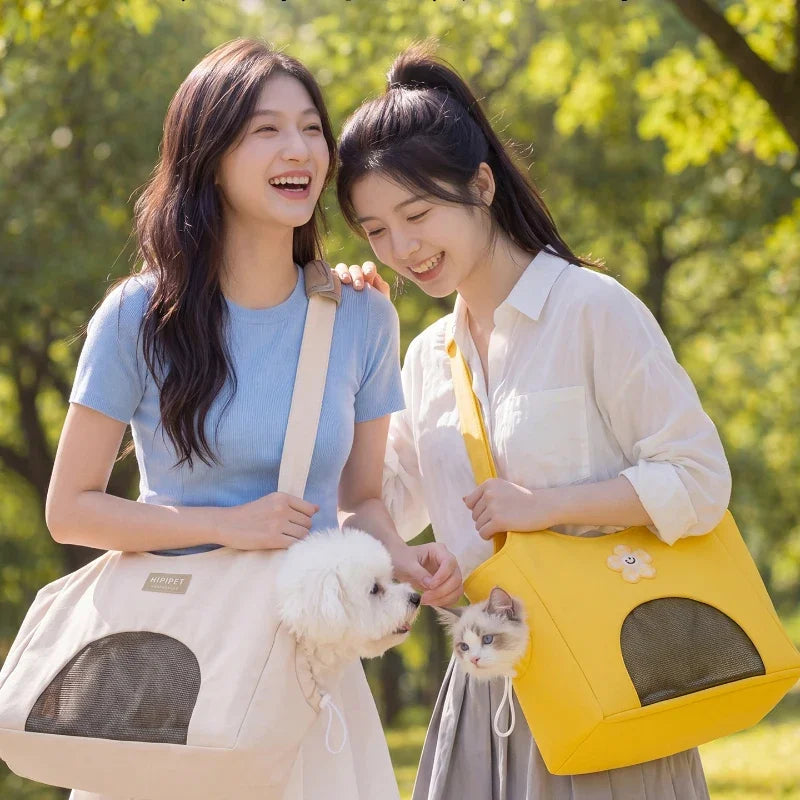 Breathable Canvas Pet Carrier Tote Bag
