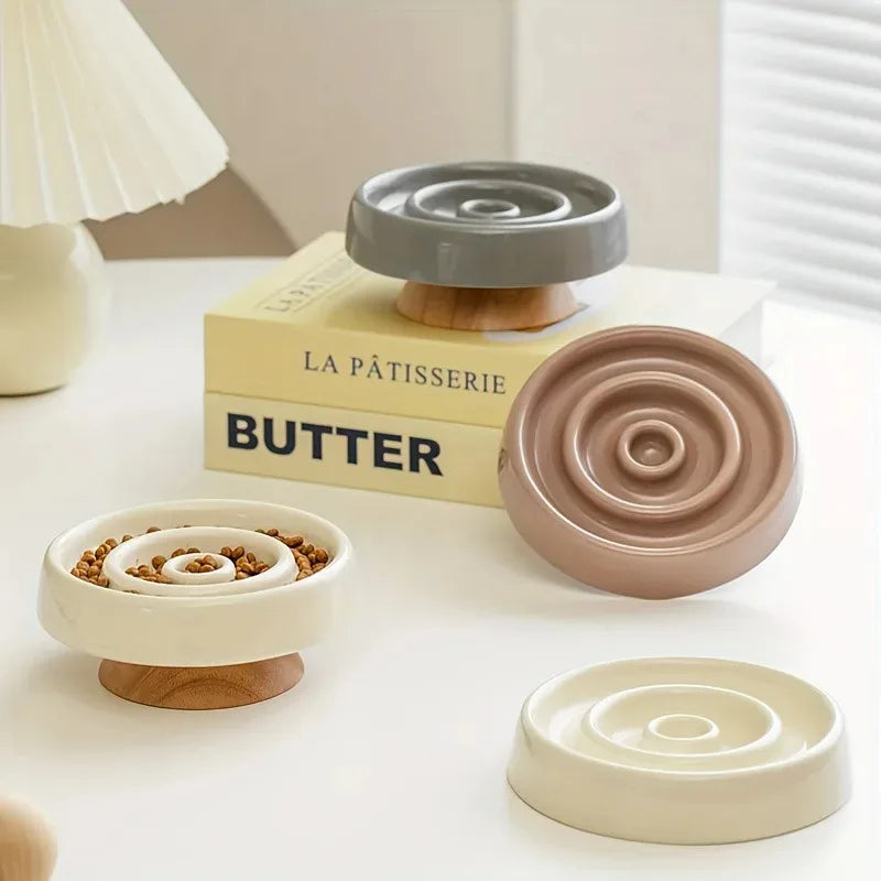 Ceramic Anti - Gulping Pet Feeding Container