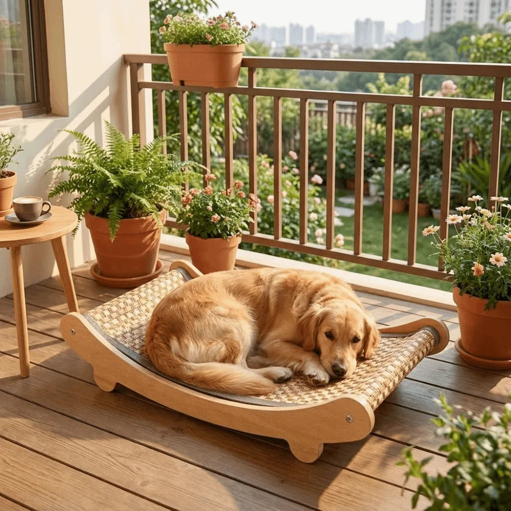 Arc-Shaped Cat Rocking Bed with Scratching Pad