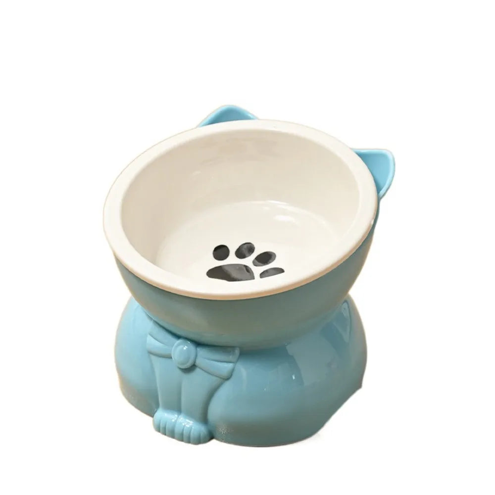 Ceramic Slanted Pet Food & Water Bowl