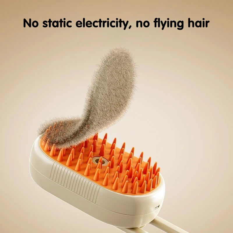 3-in-1 Electric Steam Pet Grooming Brush