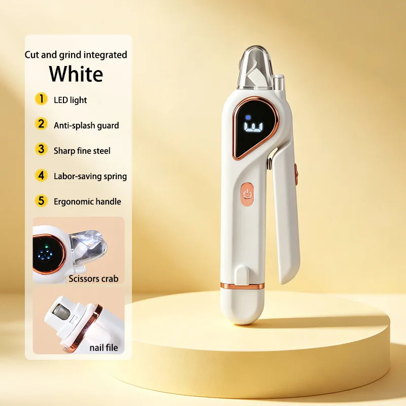 2-in-1 Rechargeable Pet Nail Clipper & Grinder with LED Light