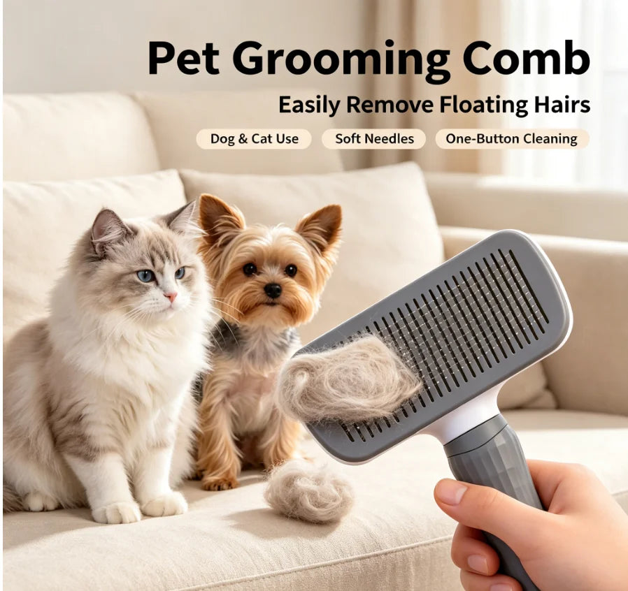 Self Cleaning Pet Slicker Brush for Cats And  Dogs