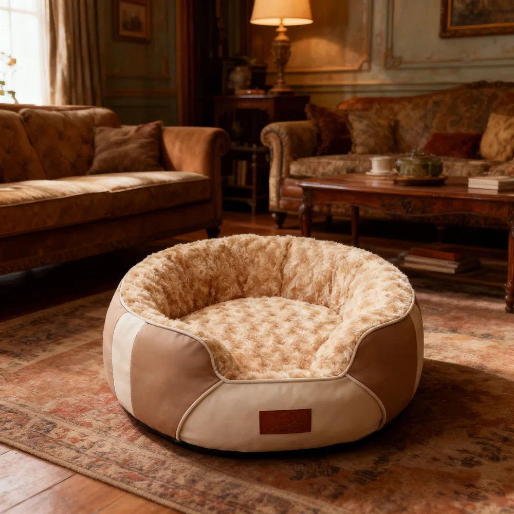 Premium Insulated Leather Pet Bed