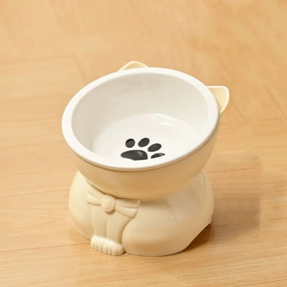 Ceramic Slanted Pet Food & Water Bowl