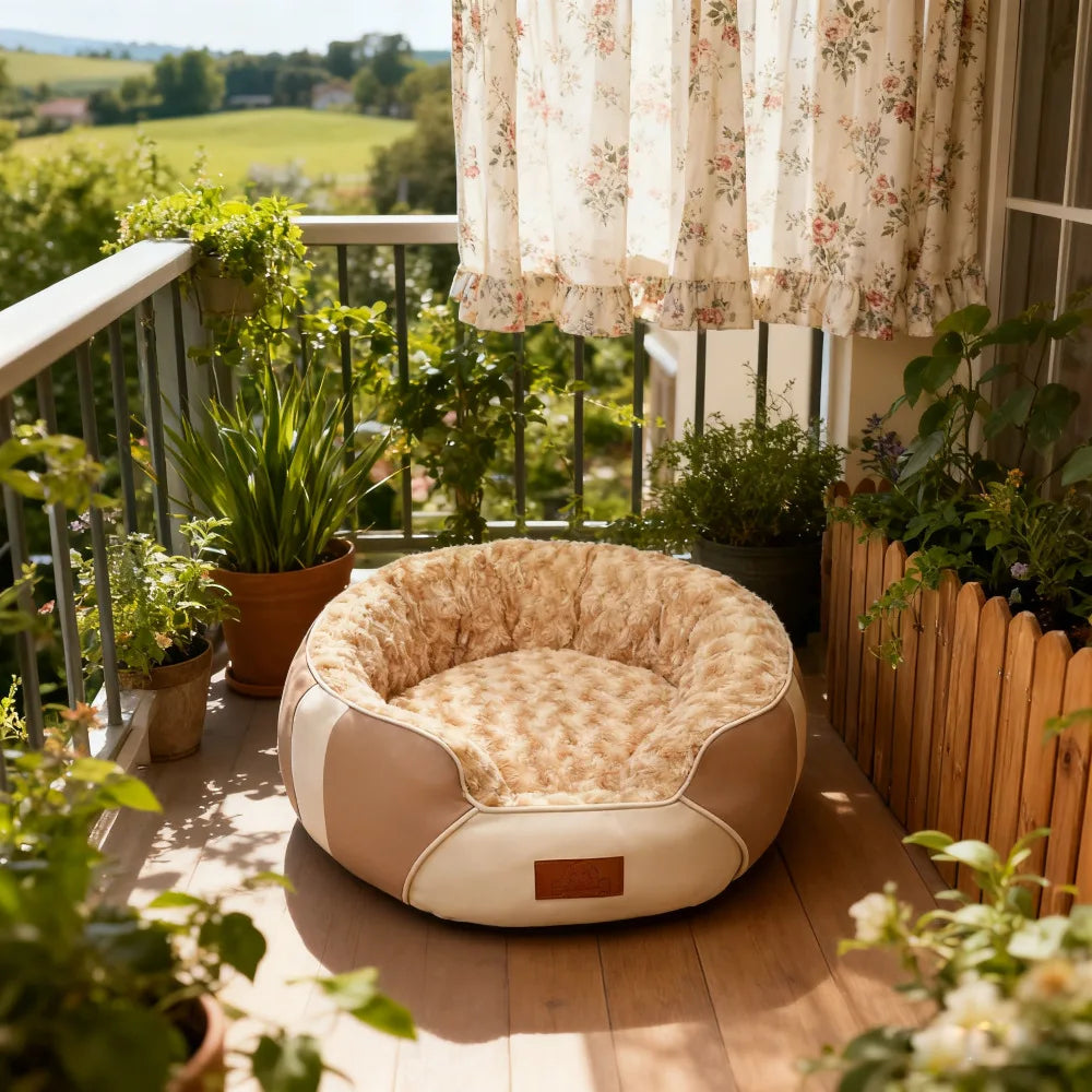 Premium Insulated Leather Pet Bed