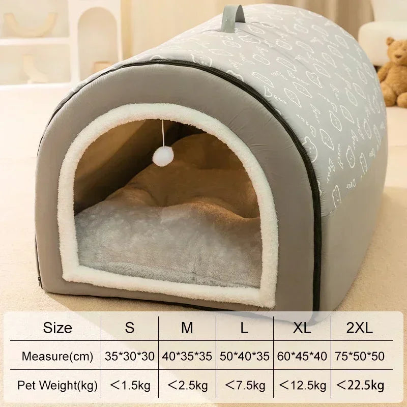 Winter Warm Detachable Pet House Bed for Dogs & Cats