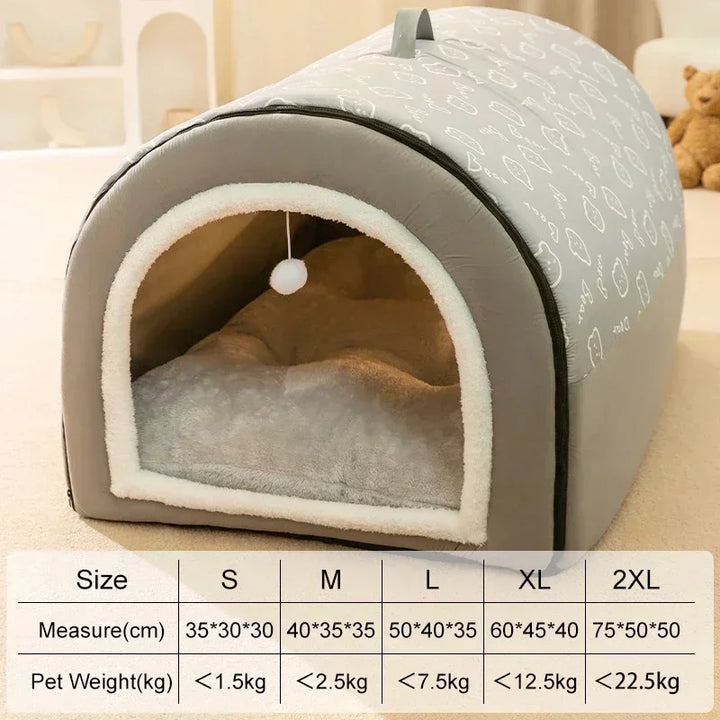 Winter Warm Detachable Pet House Bed for Dogs & Cats