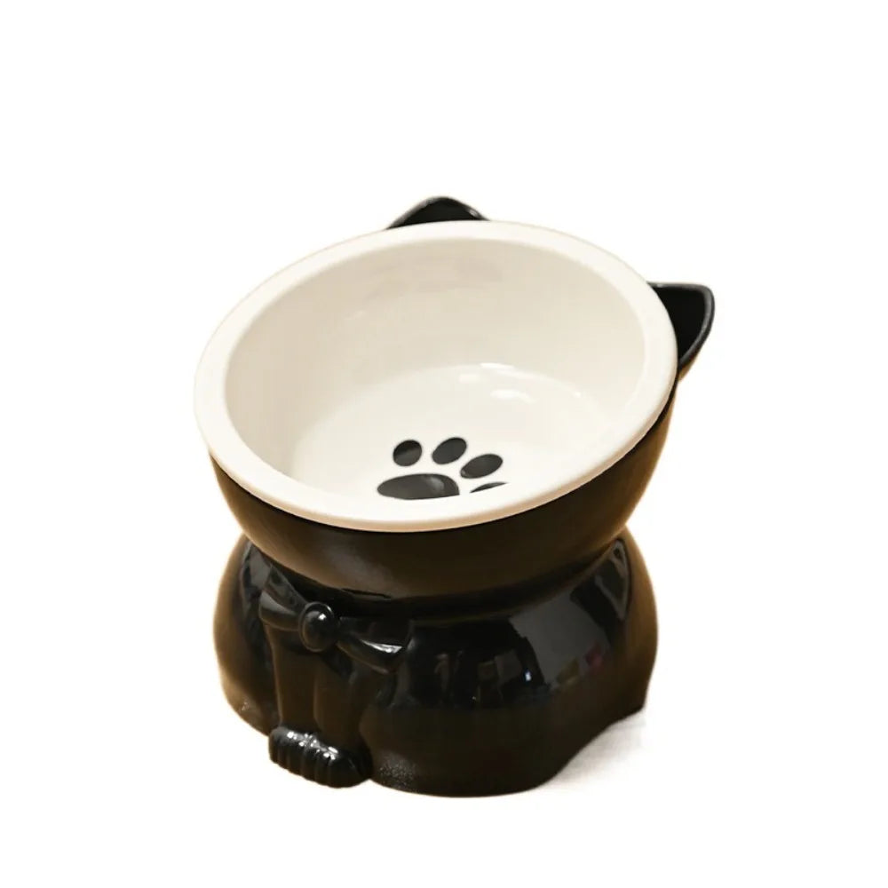 Ceramic Slanted Pet Food & Water Bowl