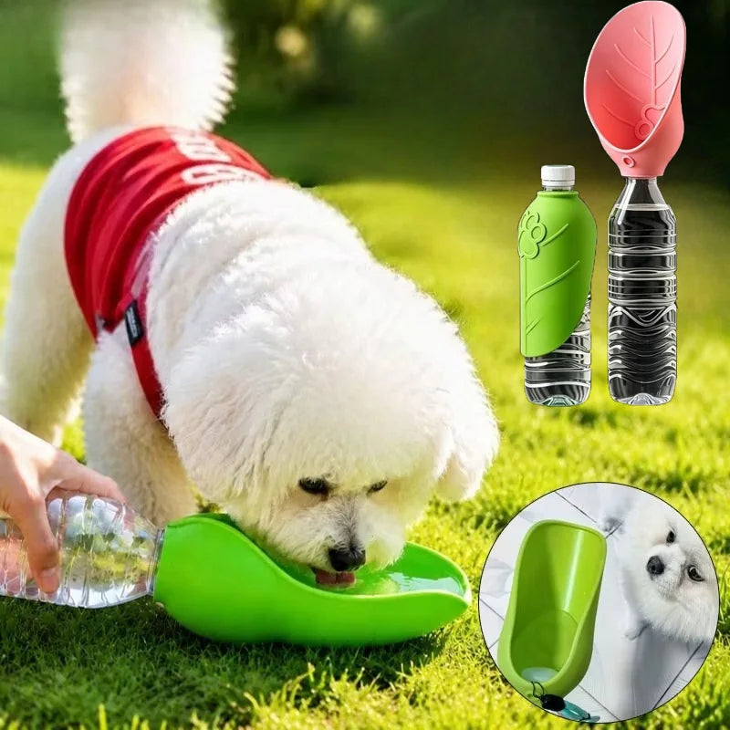 Universal Silicone Pet Water Bottle & Drinking Bowl