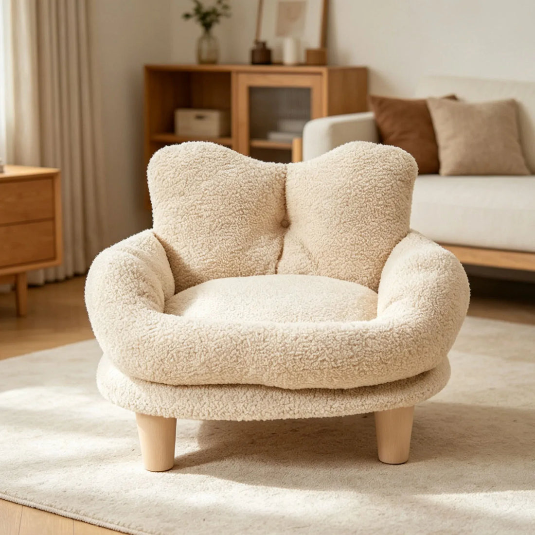Four-Season Washable Teddy Fleece Pet Bed
