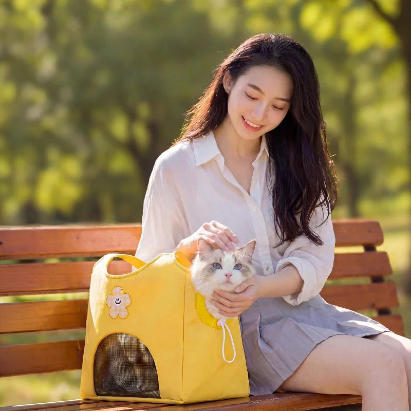 Breathable Canvas Pet Carrier Tote Bag