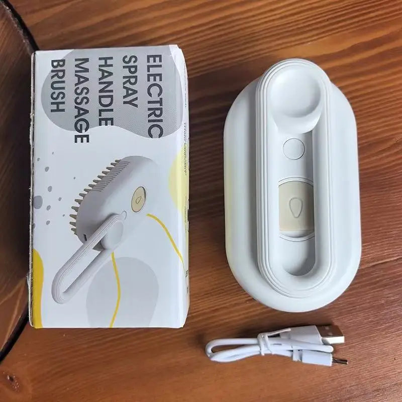 Self-Cleaning Steam Pet Grooming Brush with Spray