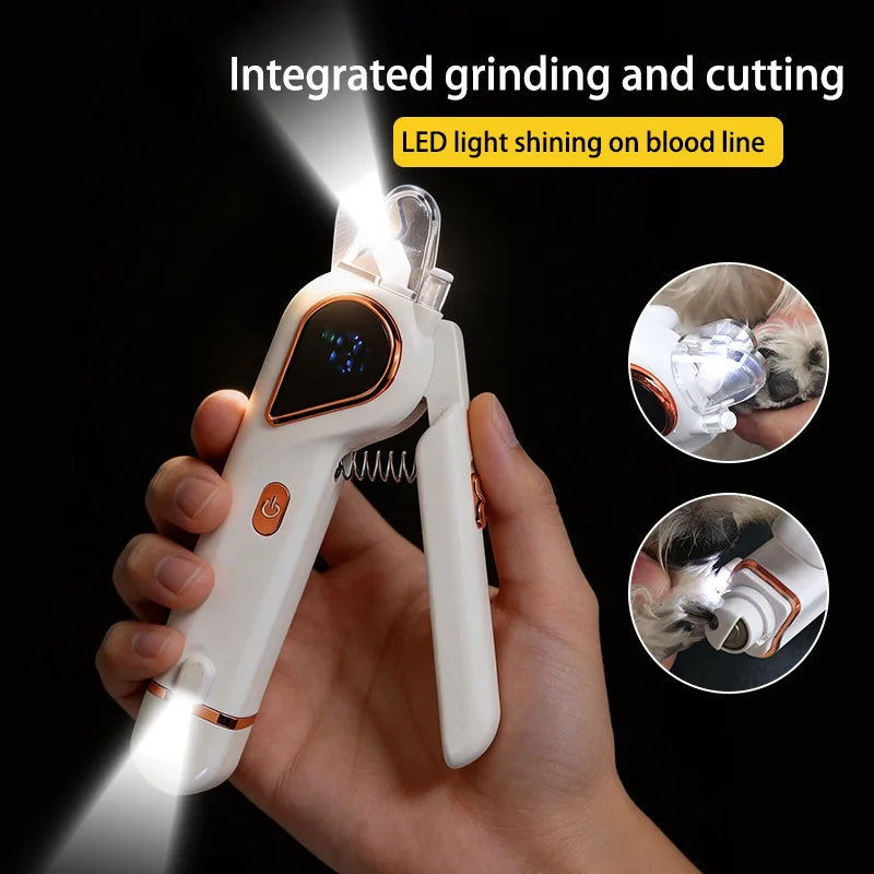 2-in-1 Rechargeable Pet Nail Clipper & Grinder with LED Light