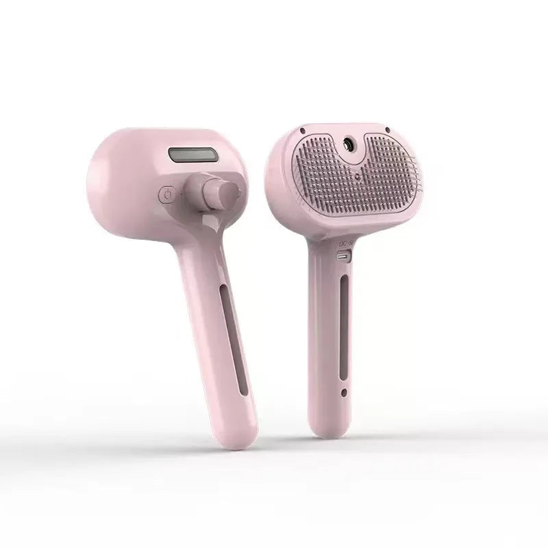 Self-Cleaning Steam Pet Grooming Brush with Spray