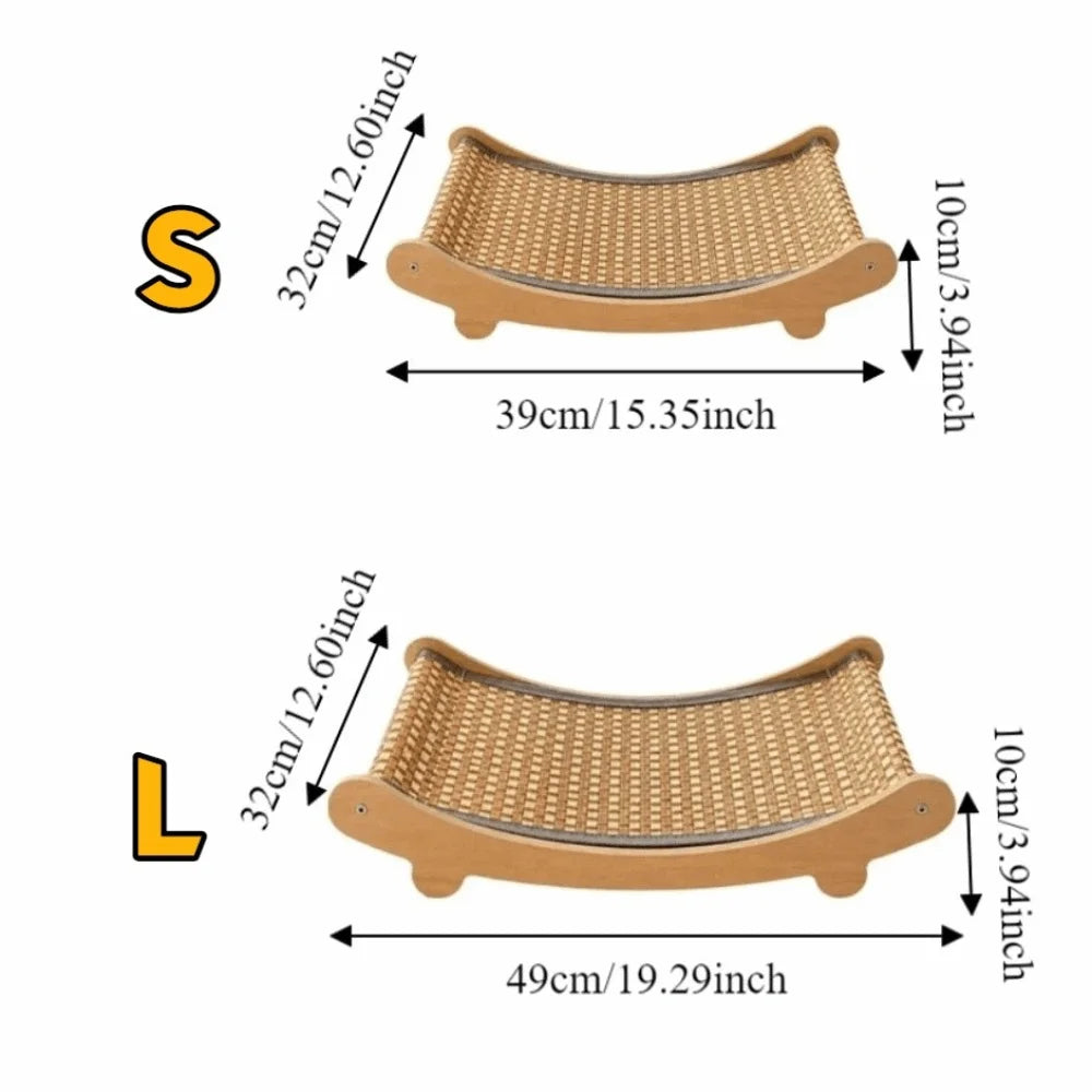 Arc-Shaped Cat Rocking Bed with Scratching Pad