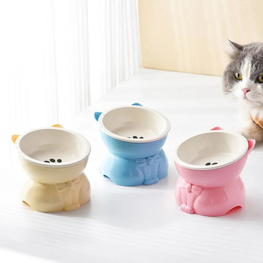 Ceramic Slanted Pet Food & Water Bowl