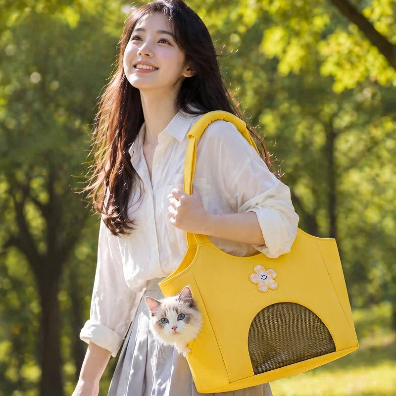 Breathable Canvas Pet Carrier Tote Bag