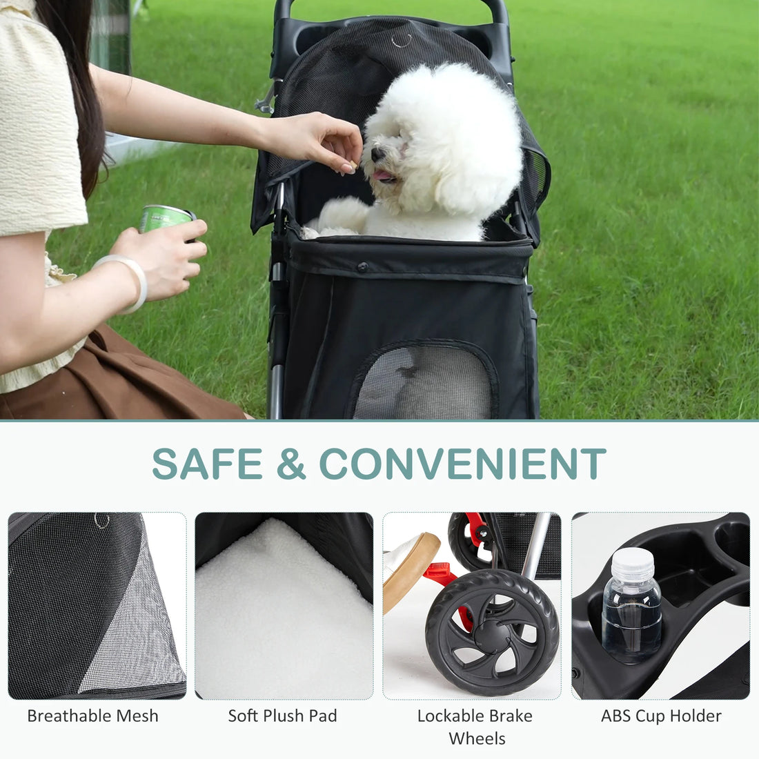 3-Wheel Foldable Pet Stroller