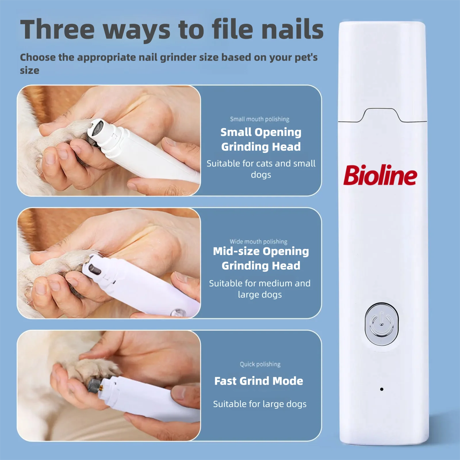 Rechargeable Pet Nail Grinder & Clipper with LED Light