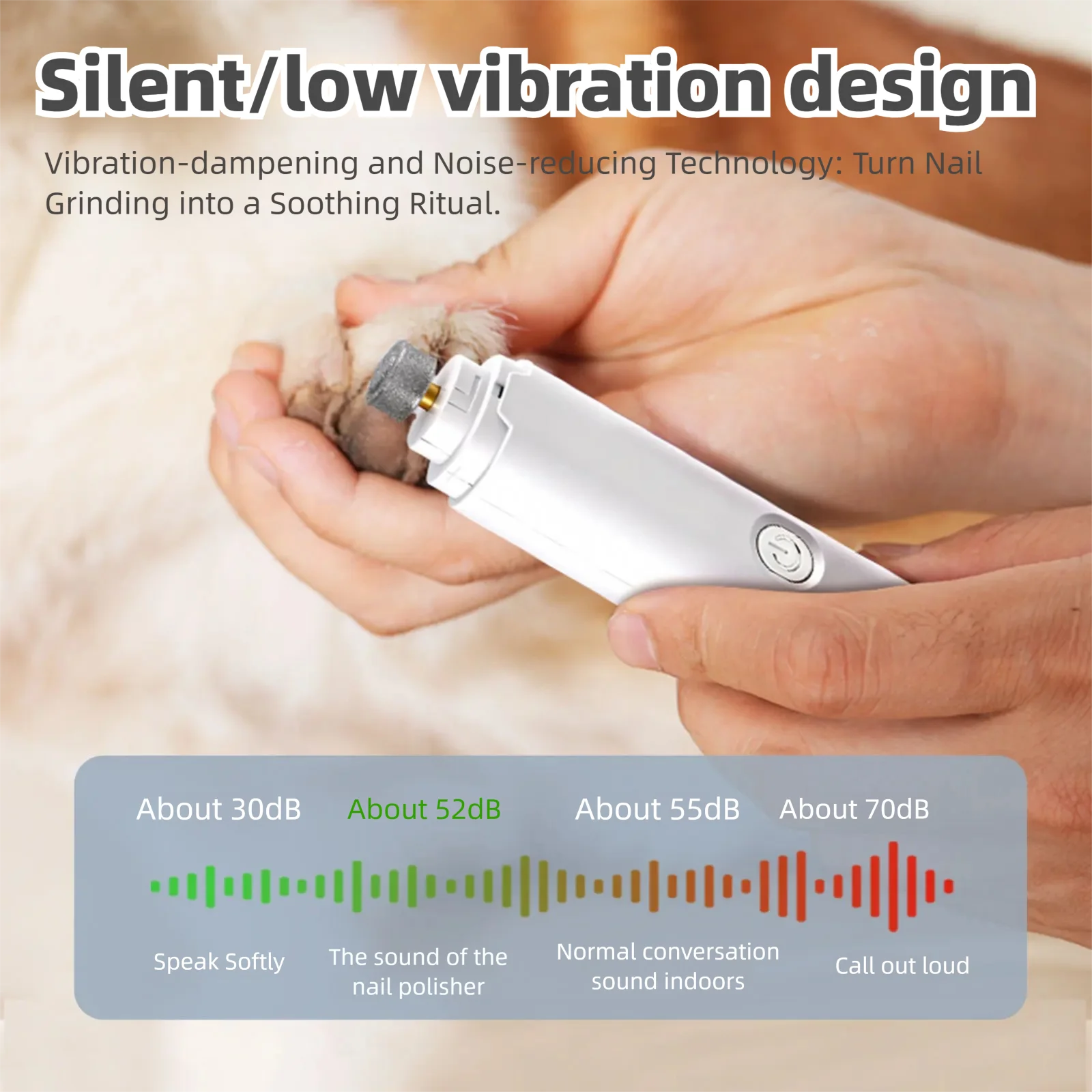 Rechargeable Pet Nail Grinder & Clipper with LED Light