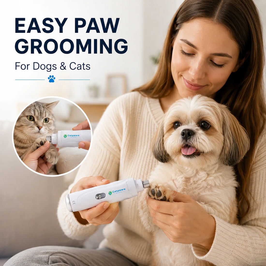 Electric Pet Nail Grinder with Protective Safety Cover