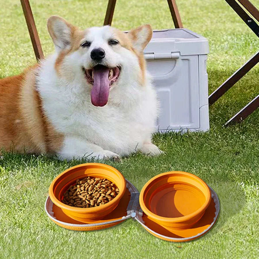 2-in-1 Foldable Silicone Pet Bowl