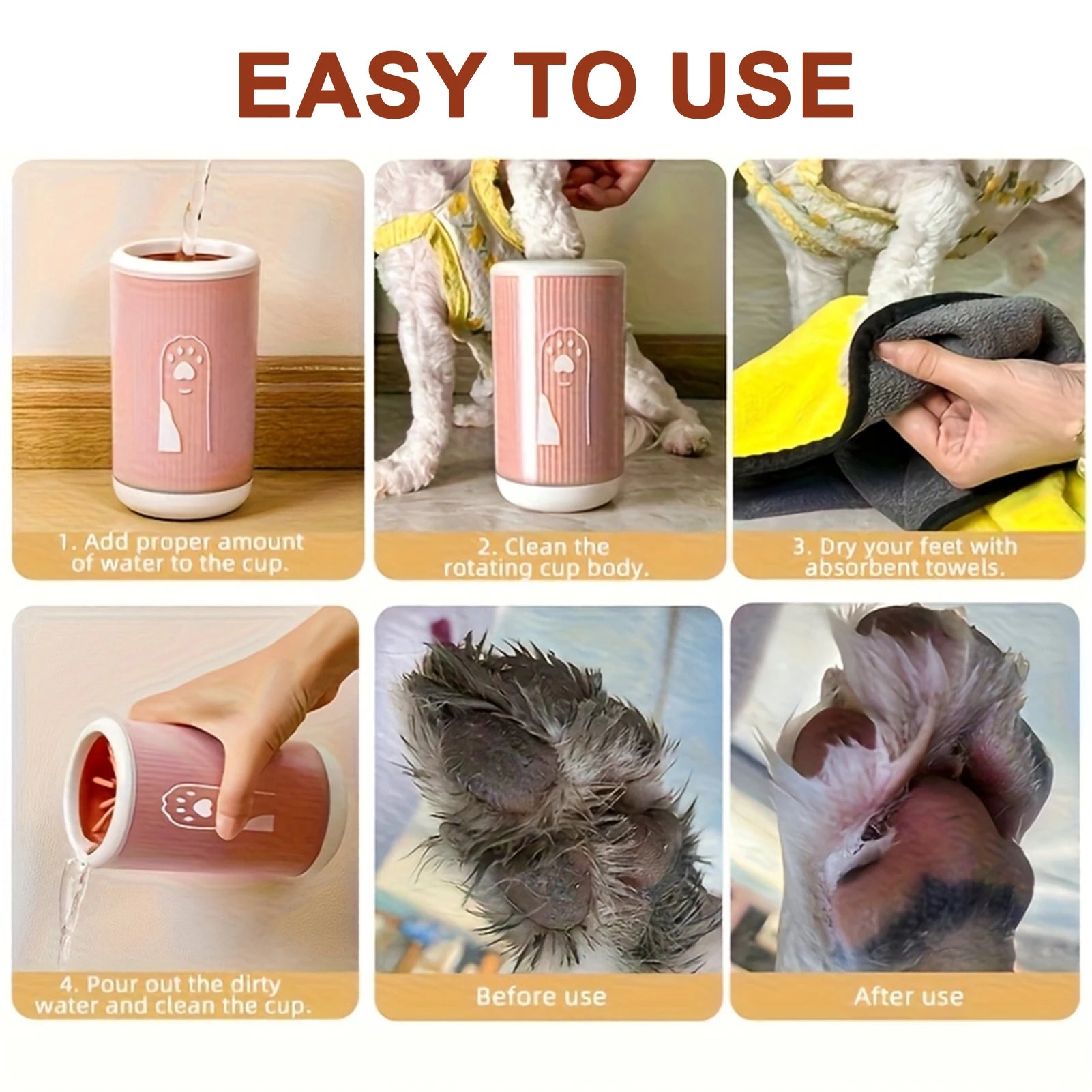 Pet Paw Cleaner Cup for Easy Paw Washing