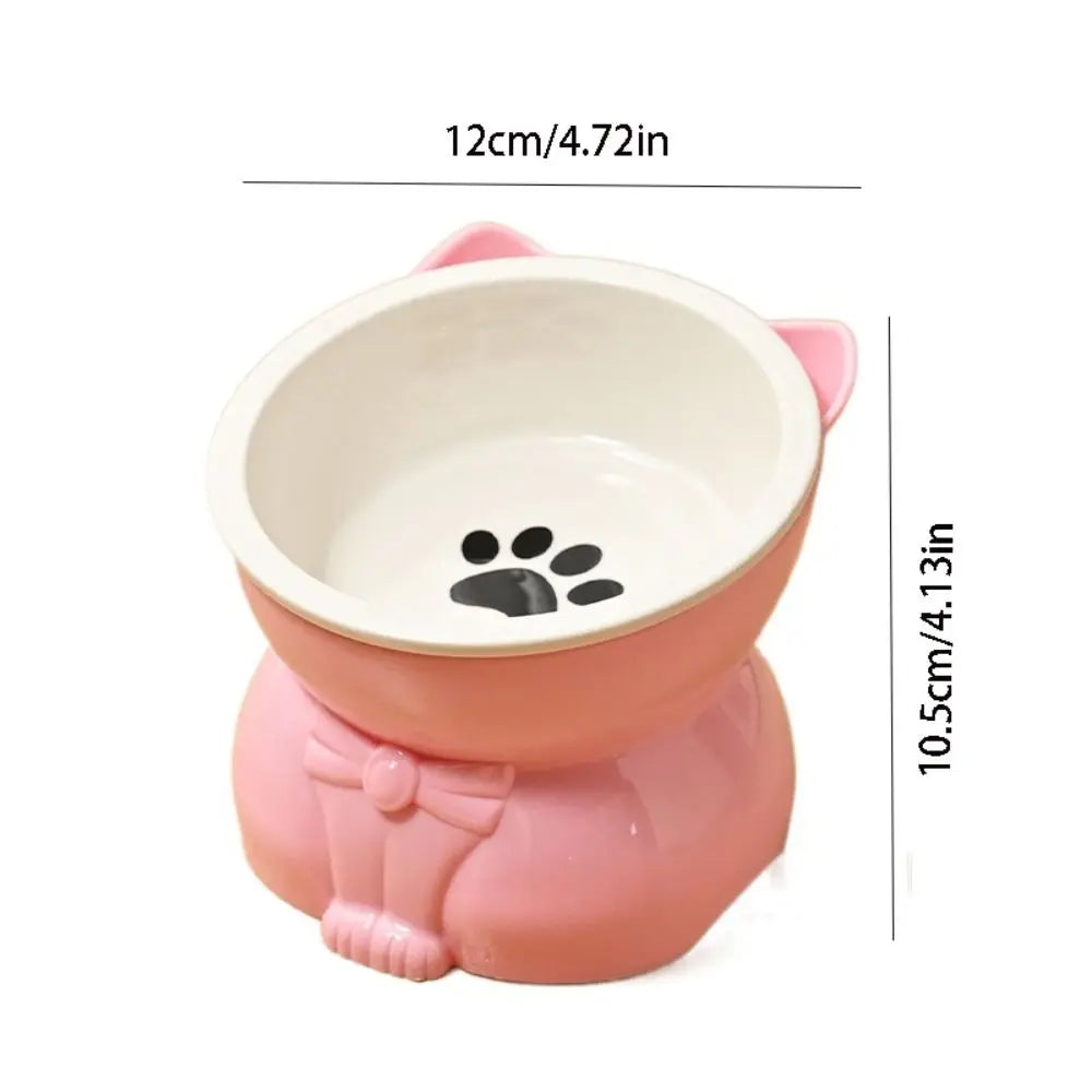 Ceramic Slanted Pet Food & Water Bowl
