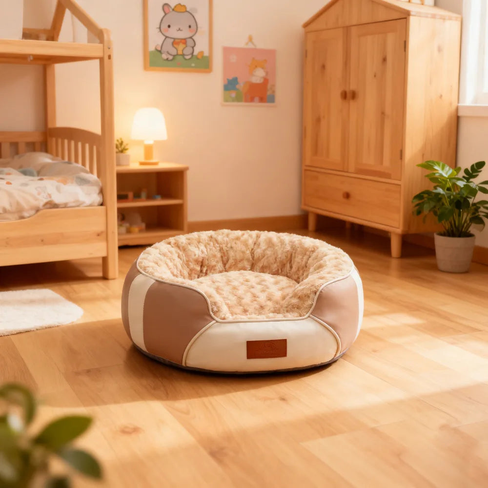 Premium Insulated Leather Pet Bed