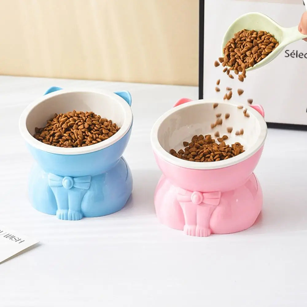 Ceramic Slanted Pet Food & Water Bowl