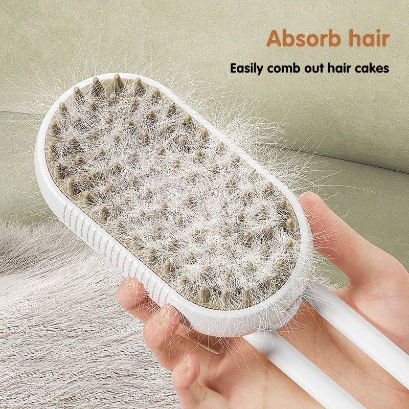 3-in-1 Electric Steam Pet Grooming Brush