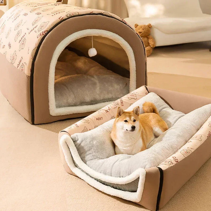 Winter Warm Detachable Pet House Bed for Dogs & Cats