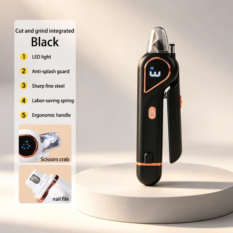 2-in-1 Rechargeable Pet Nail Clipper & Grinder with LED Light