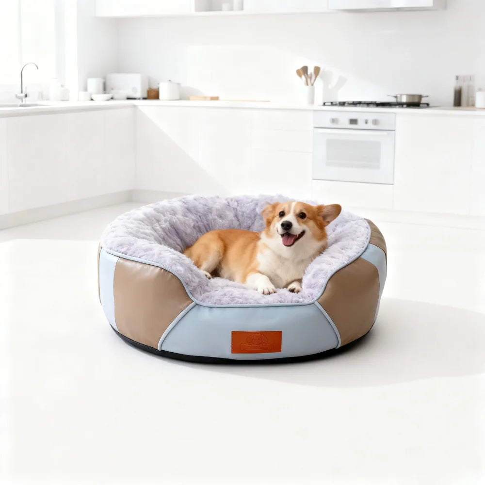 Premium Insulated Leather Pet Bed