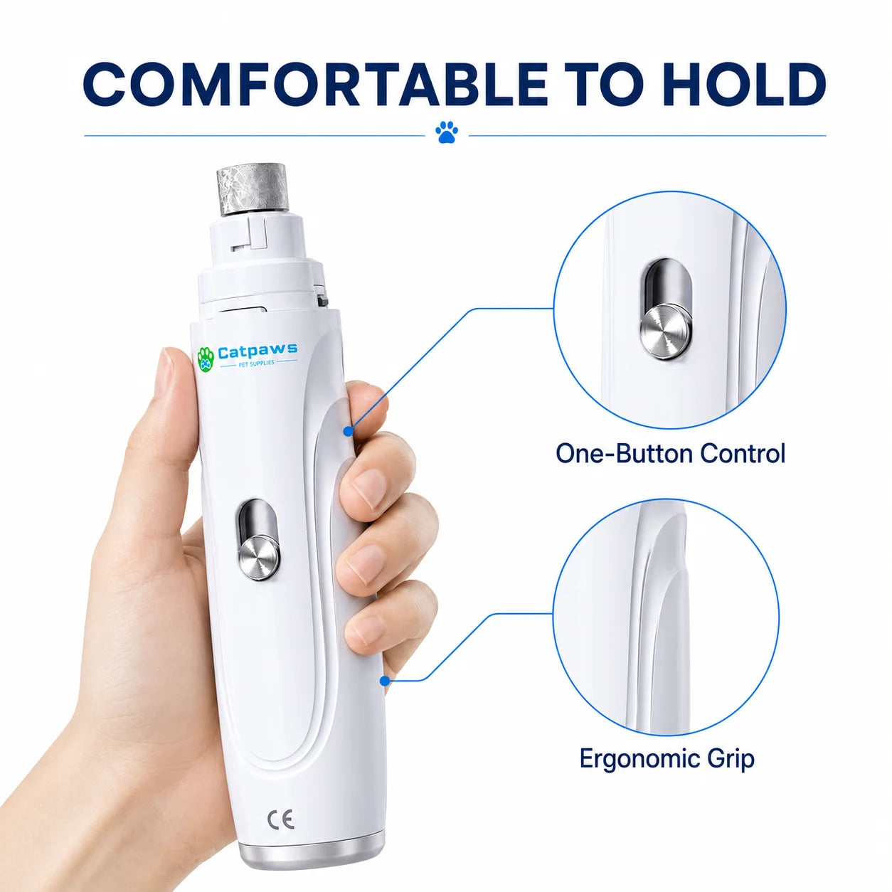 Electric Pet Nail Grinder with Protective Safety Cover
