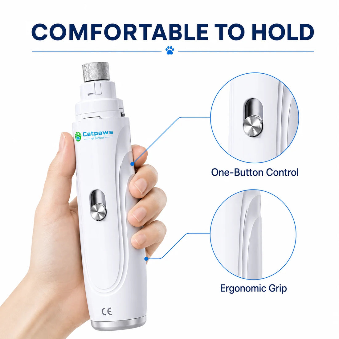 Electric Pet Nail Grinder with Protective Safety Cover