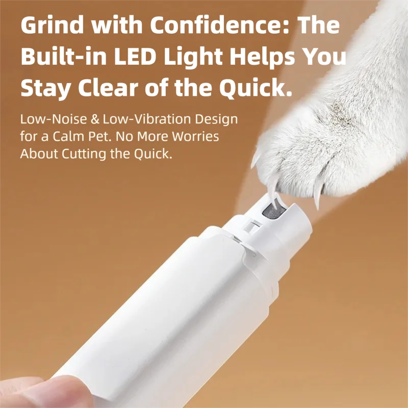 Rechargeable Pet Nail Grinder & Clipper with LED Light