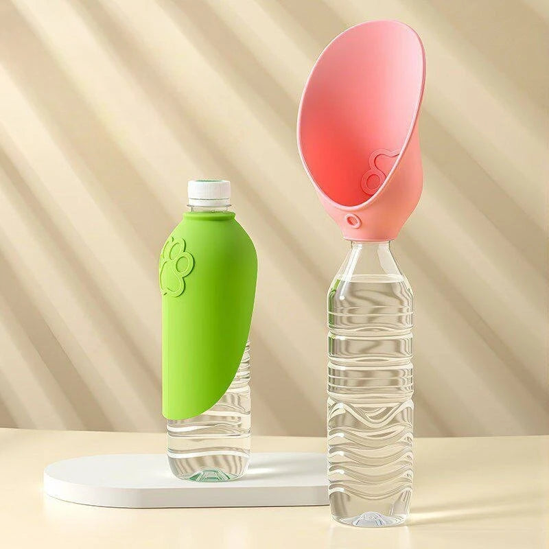 Universal Silicone Pet Water Bottle & Drinking Bowl